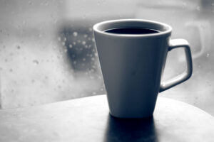 Hot Coffee on a rainy day