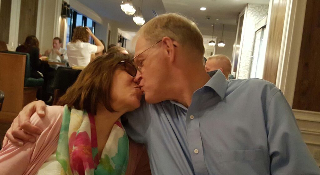 Jama & John kissing 35 anniv